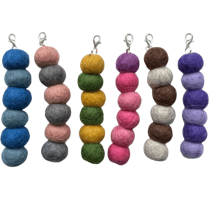6 Wand Attachments - Colourful Felt Balls