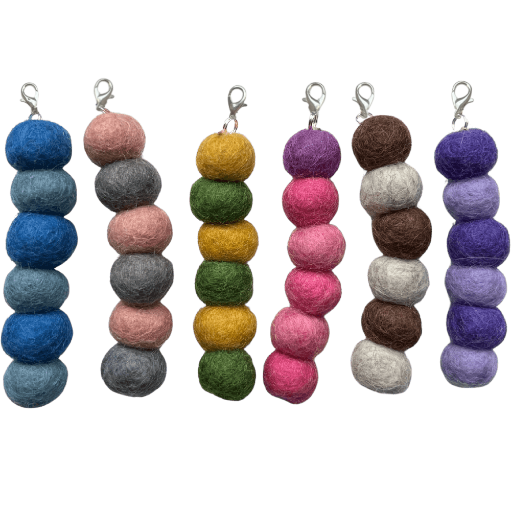 6 Wand Attachments - Colourful Felt Balls