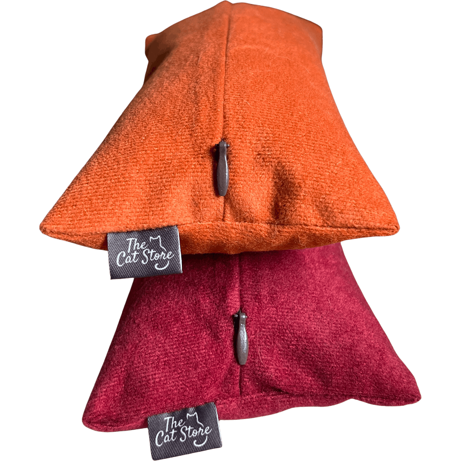 Cat kicker toy with herbs and a removable cover - 2 colours (orange and burgundy)