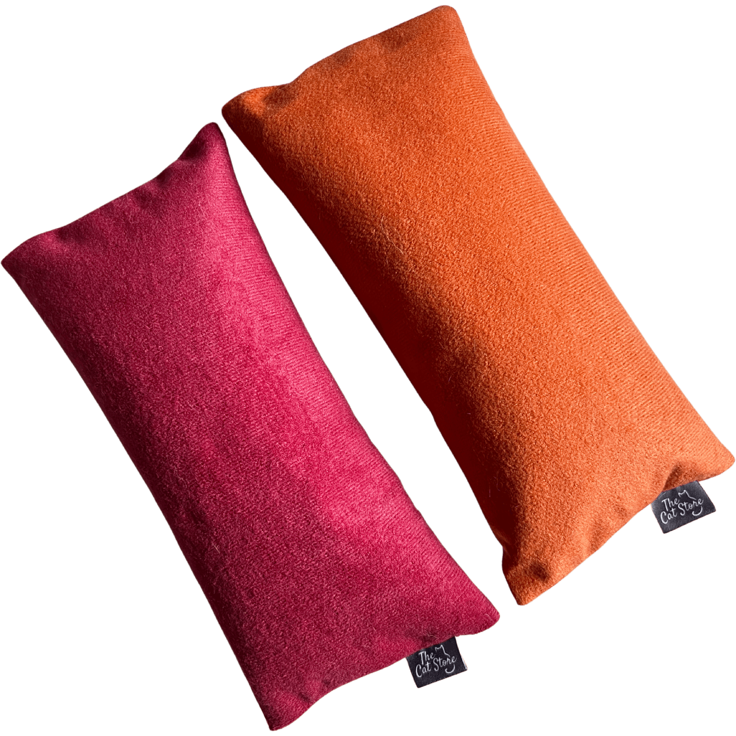 Cat kicker toy with herbs and a removable cover - 2 colours (orange and burgundy)