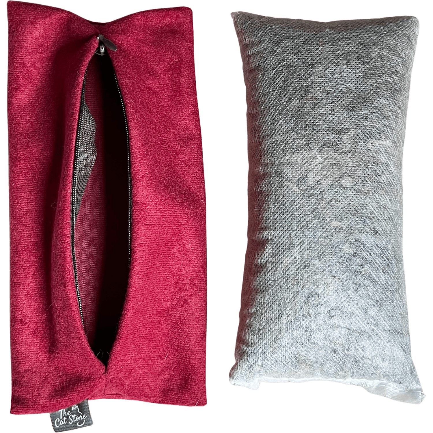 Cat kicker toy with herbs and a removable cover - burgundy