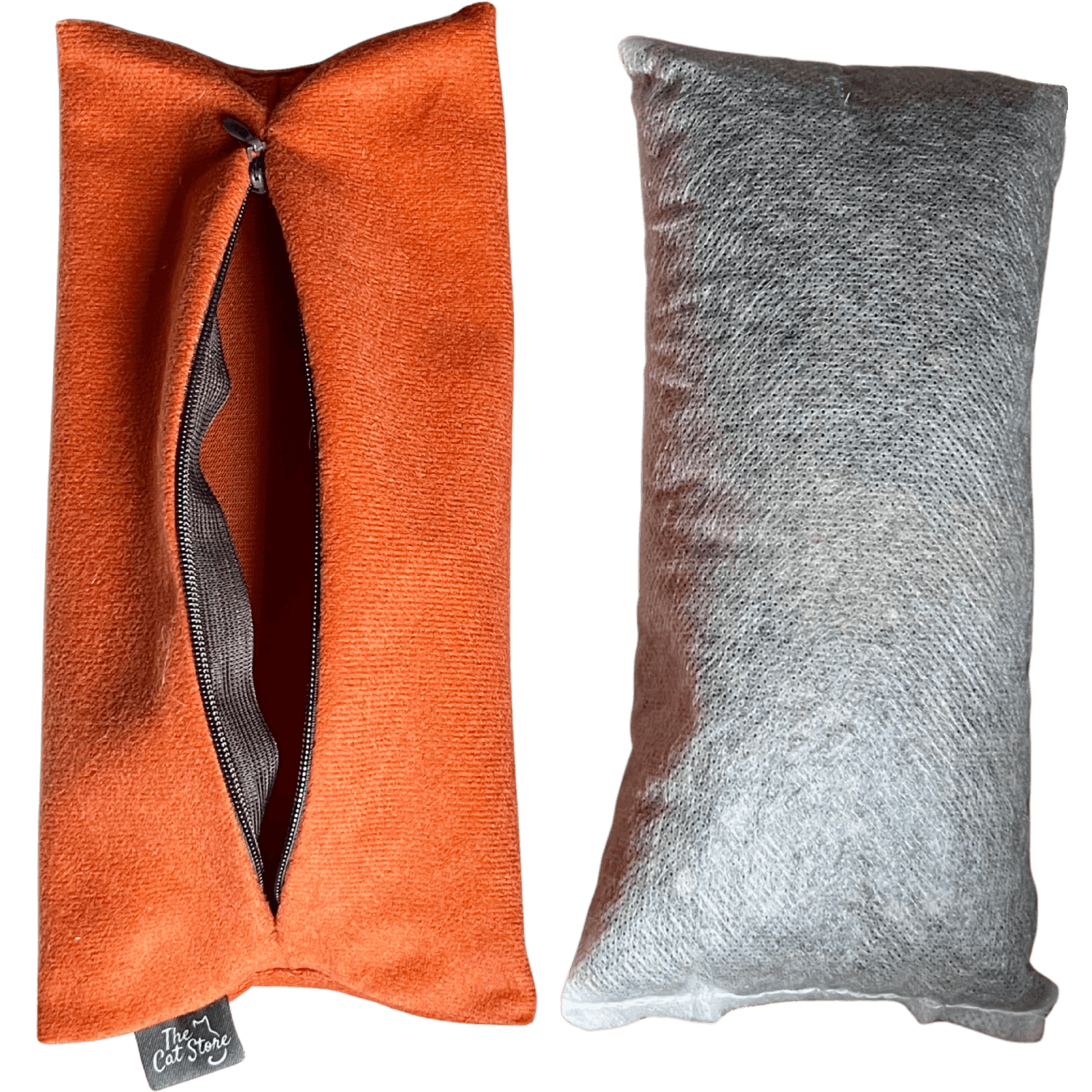 Cat kicker toy with herbs and a removable cover - orange